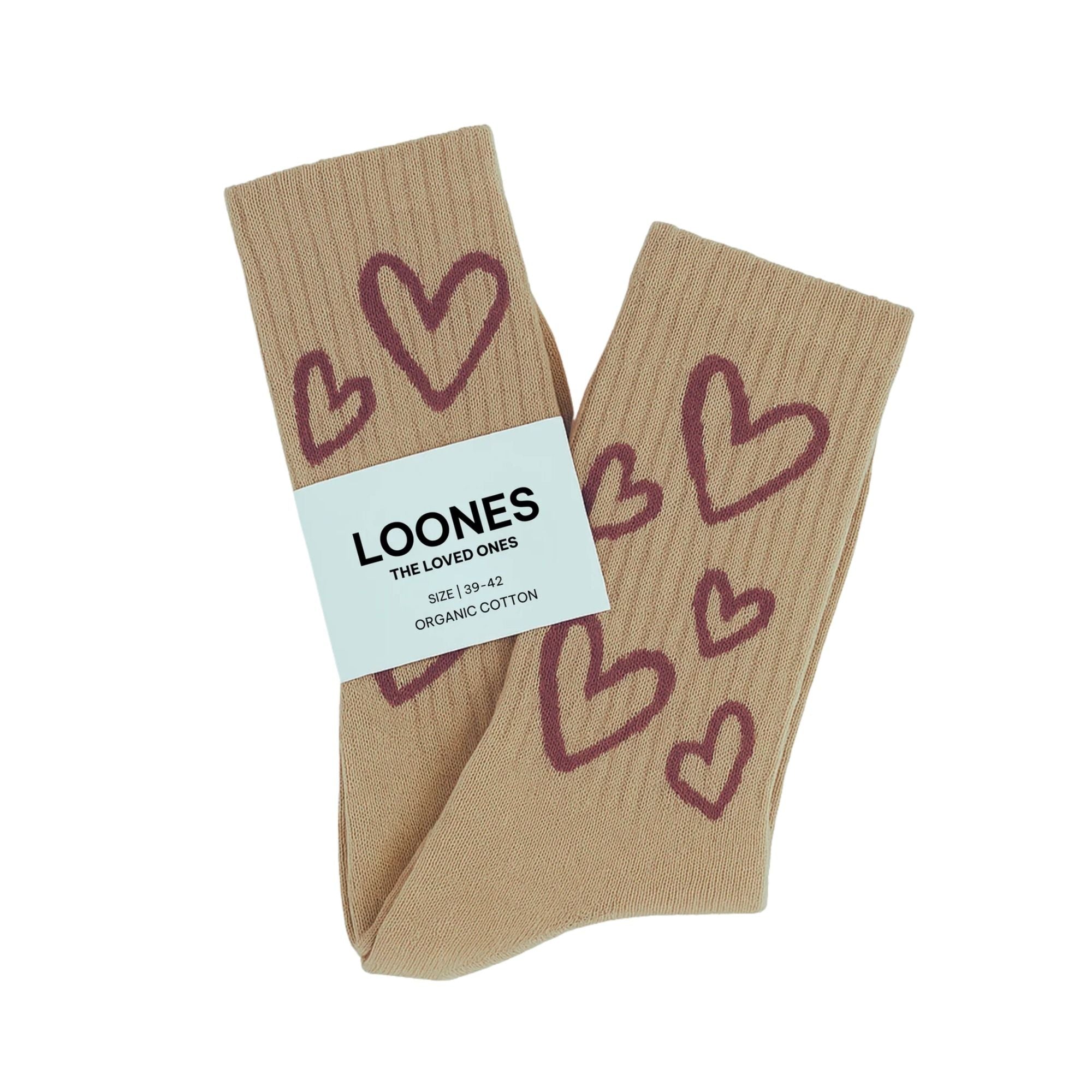 Socken LOTS OF LOVE mit Herzchen aus Bio-Baumwolle