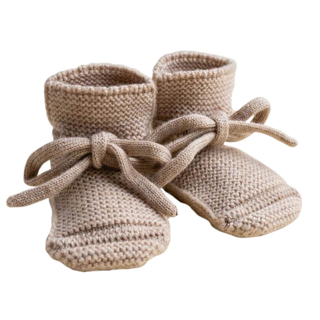 Booties Babyschuhe Gesterickt aus Merinowolle