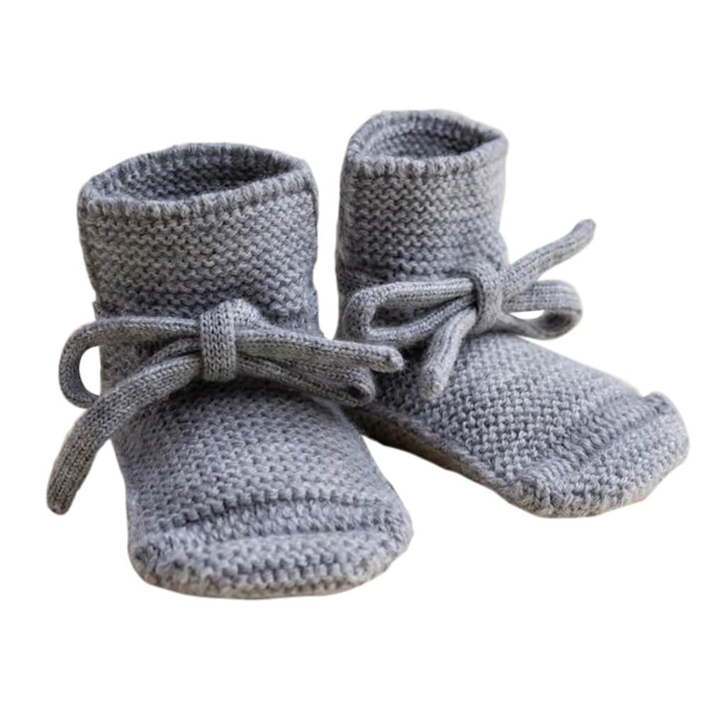 Booties Babyschuhe Gesterickt aus Merinowolle