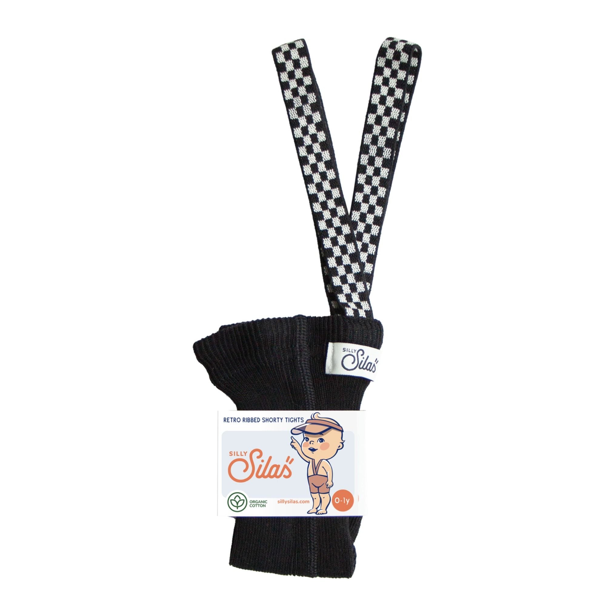 Kurze Leggings Shorty Tights mit gemusterten Hosenträgern aus 100% Bio-Baumwolle