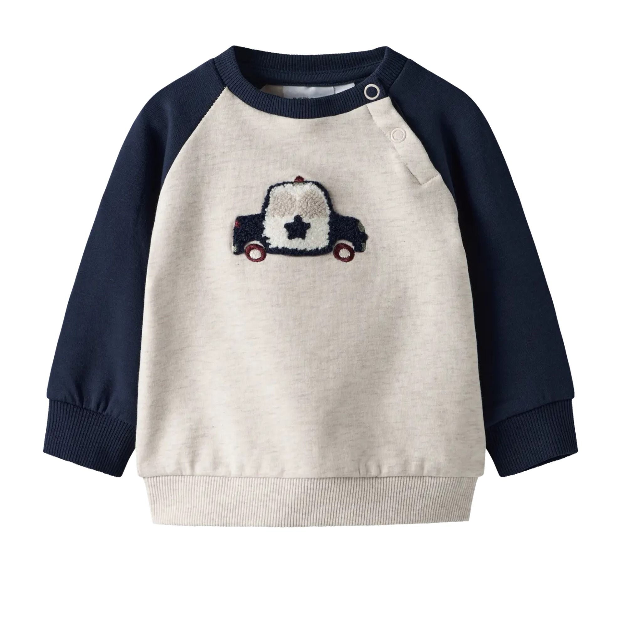 Baby Sweatshirt mit Frottee-Applikation aus Bio-Baumwolle