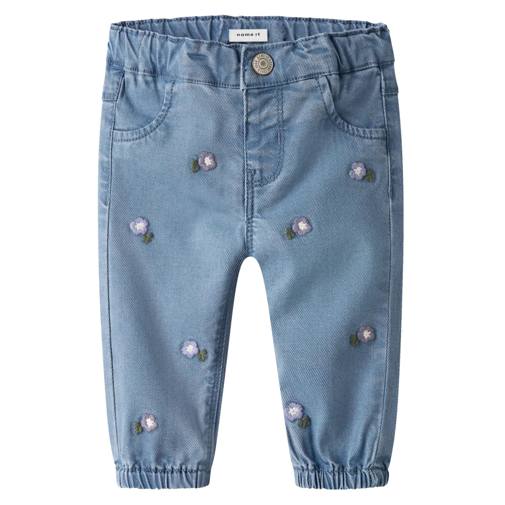 Baby Jeans mit Stickerei aus Lyocell und Viskose