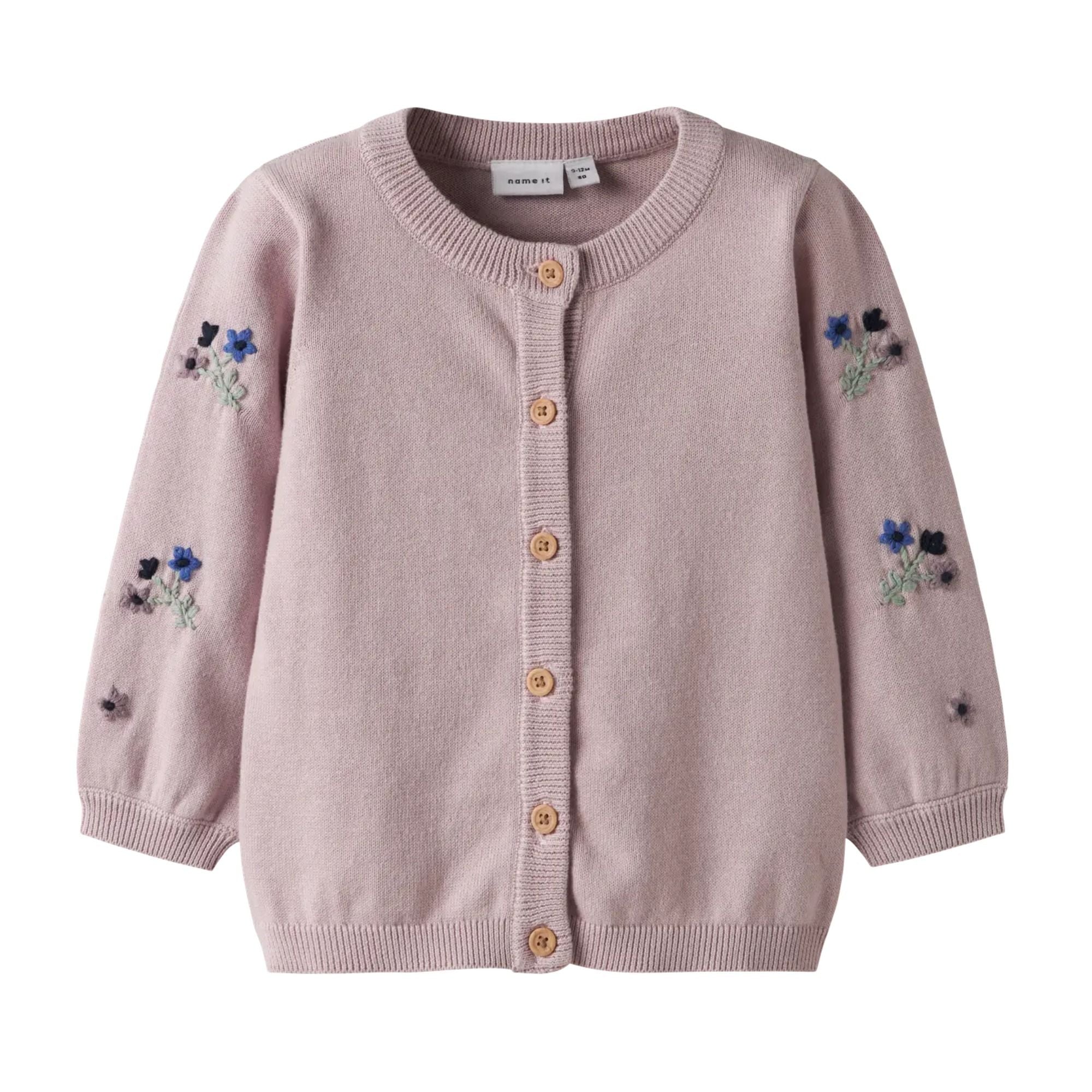 Baby Feinstrick-Cardigan mit Stickerei aus Bio-Baumwolle