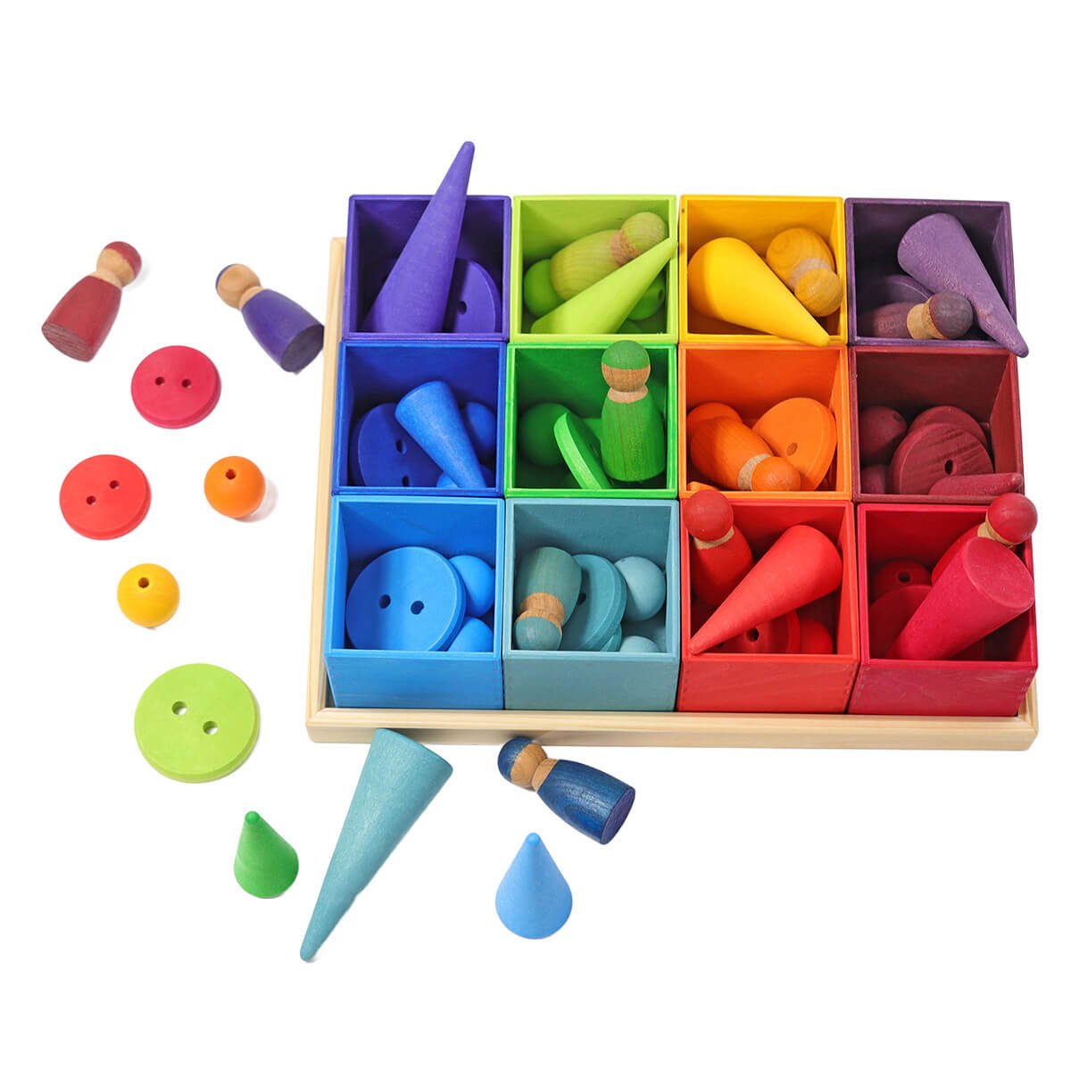 12er Sortierhilfe aus Holz von Grimm´s kaufen - Spielzeug, Kinderzimmer, Alltagshelfer, Geschenke, Babykleidung & mehr