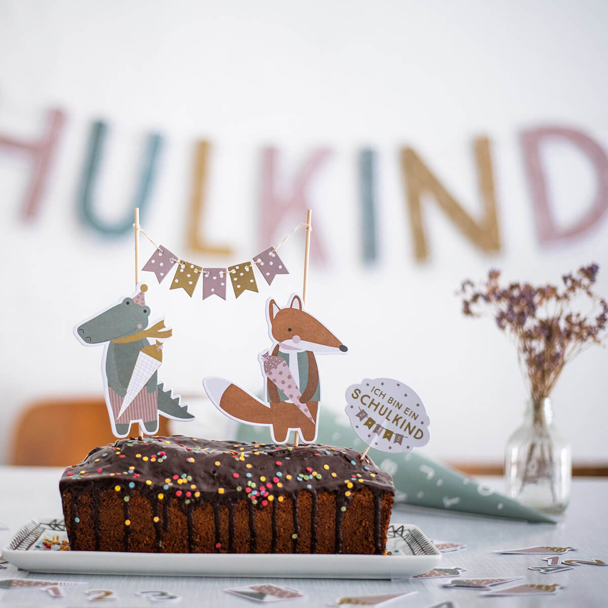 Cake Topper zur Einschulung von Ava & Yves kaufen - Kinderzimmer,, Babykleidung & mehr