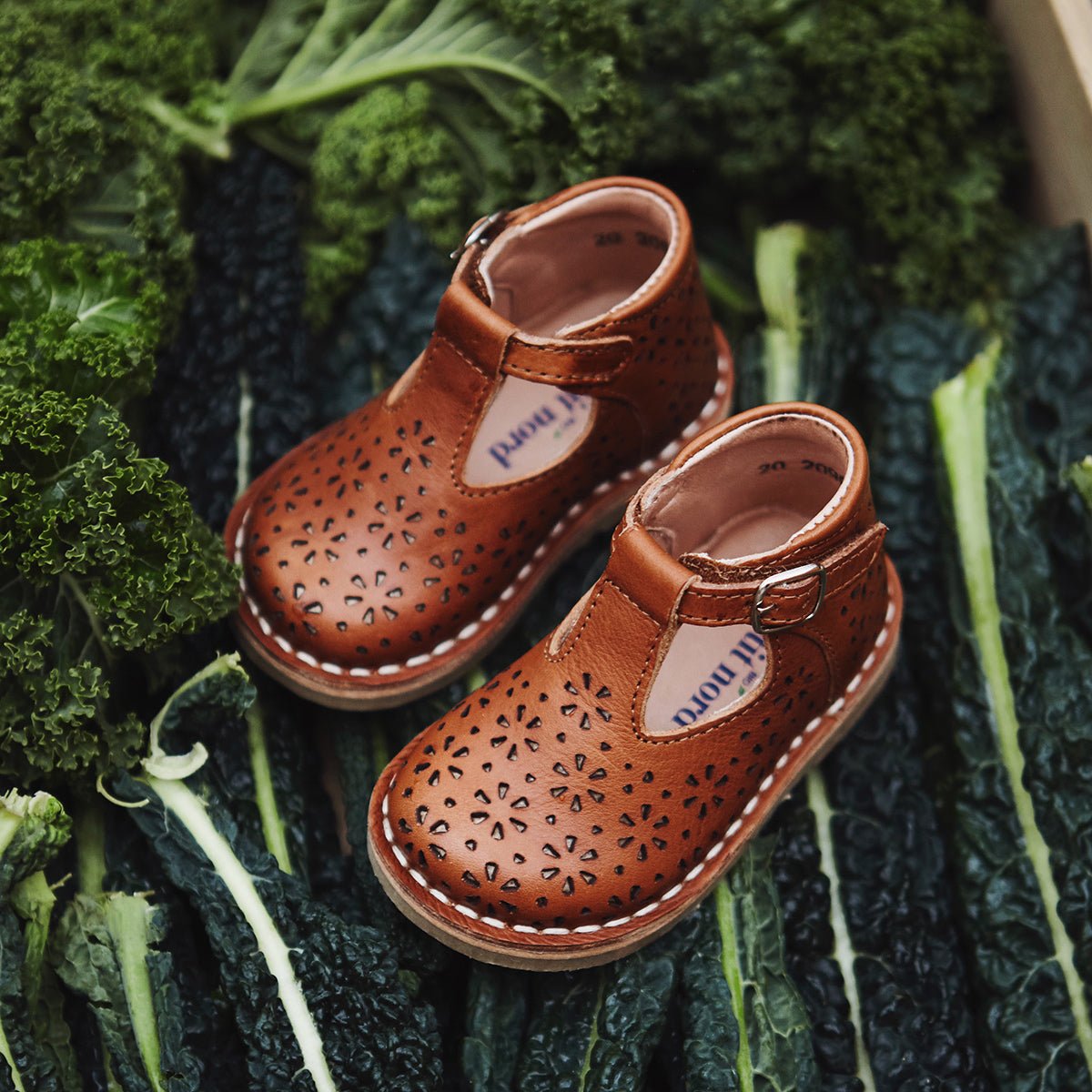 Halbschuh T-Bar Flower - aus Chrom freiem Premium Leder von petit nord kaufen - Kleidung, Babykleidung & mehr