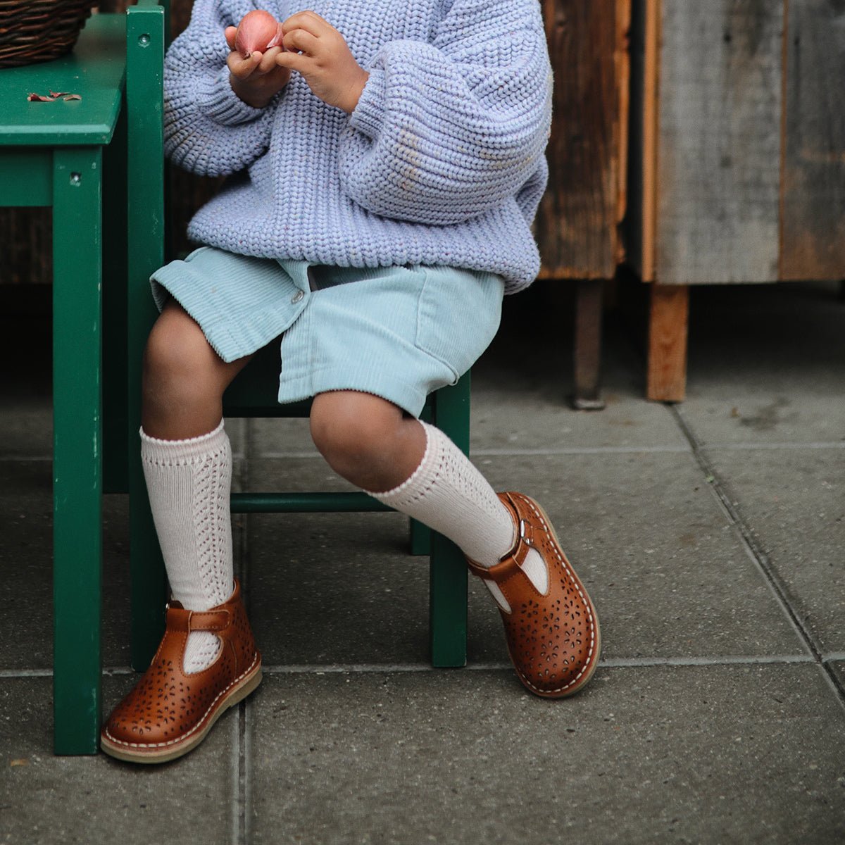 Halbschuh T-Bar Flower - aus Chrom freiem Premium Leder von petit nord kaufen - Kleidung, Babykleidung & mehr