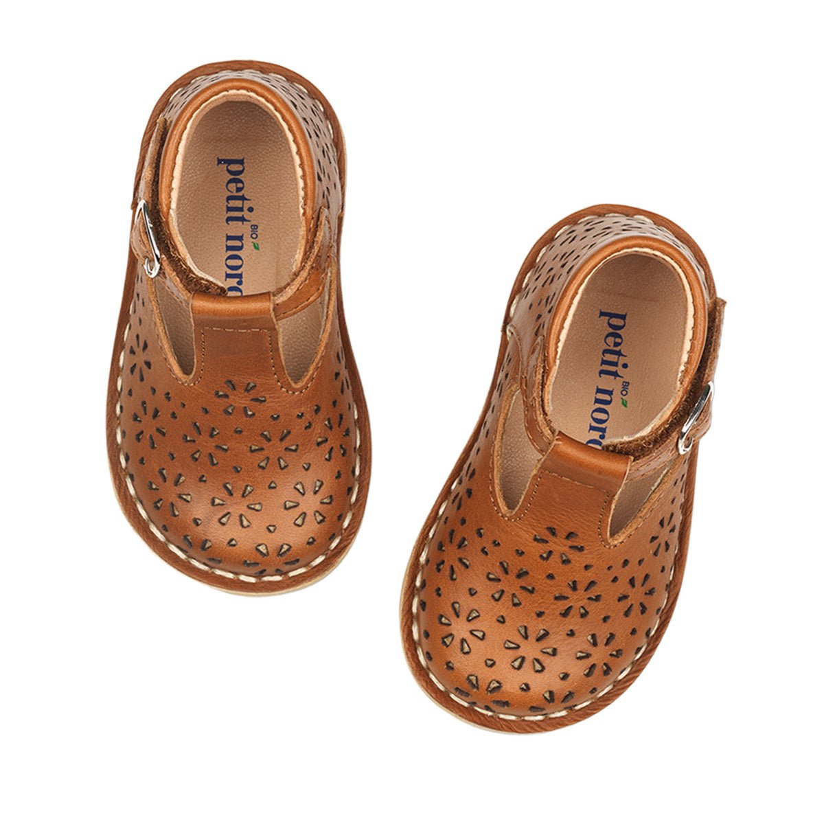 Halbschuh T-Bar Flower - aus Chrom freiem Premium Leder von petit nord kaufen - Kleidung, Babykleidung & mehr