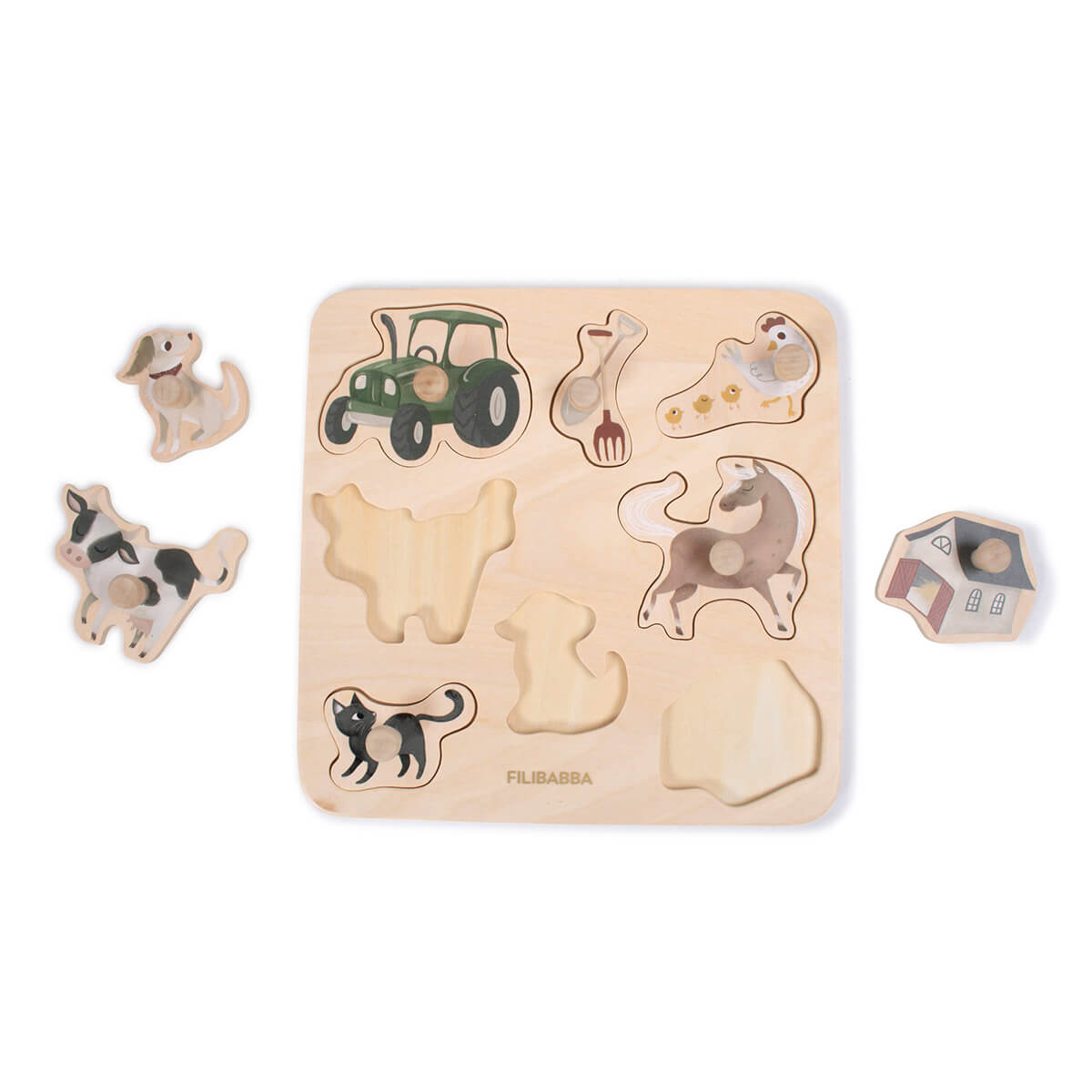 Holzpuzzle 8-teilig ab 12 Monate FSC von Filibabba kaufen - Spielzeug, Geschenke, Babykleidung & mehr