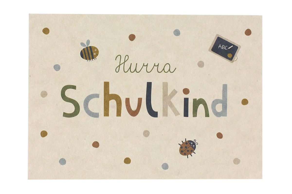 Postkarte Schulkind von Ava & Yves kaufen - Spielzeug, Alltagshelfer, Geschenke, Kinderzimmer, Babykleidung & mehr