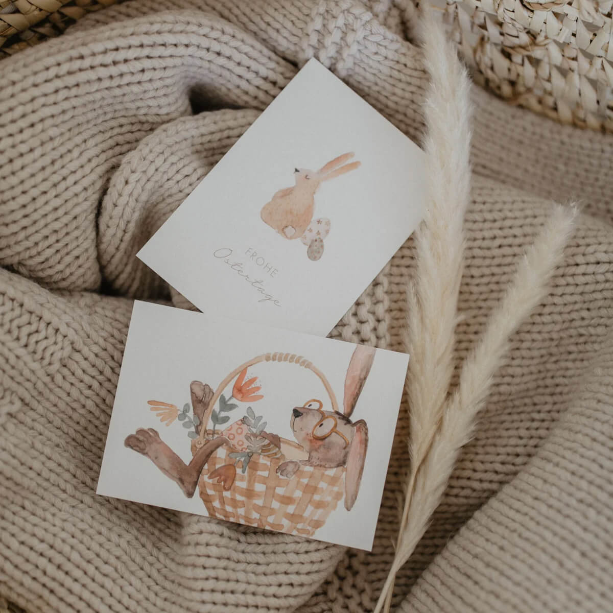 Postkarten mit Ostermotiven aus Holzschliffpappe von leevje kaufen - Alltagshelfer, Geschenke, Babykleidung & mehr