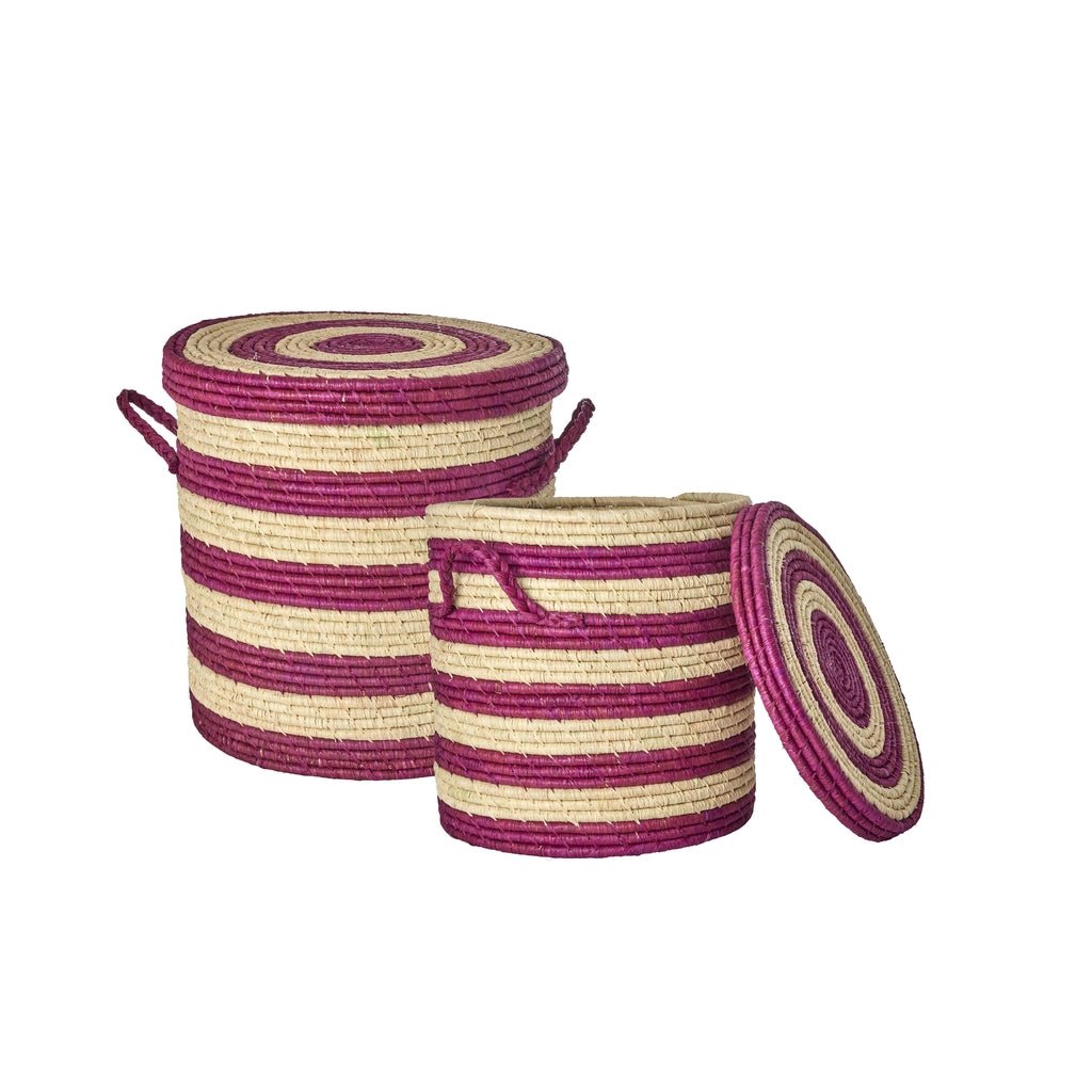 Raffia Storage Basket Small - Aufbewahrungskorb Rund mit Deckel von Rice kaufen - Spielzeug, Kinderzimmer, Babykleidung & mehr