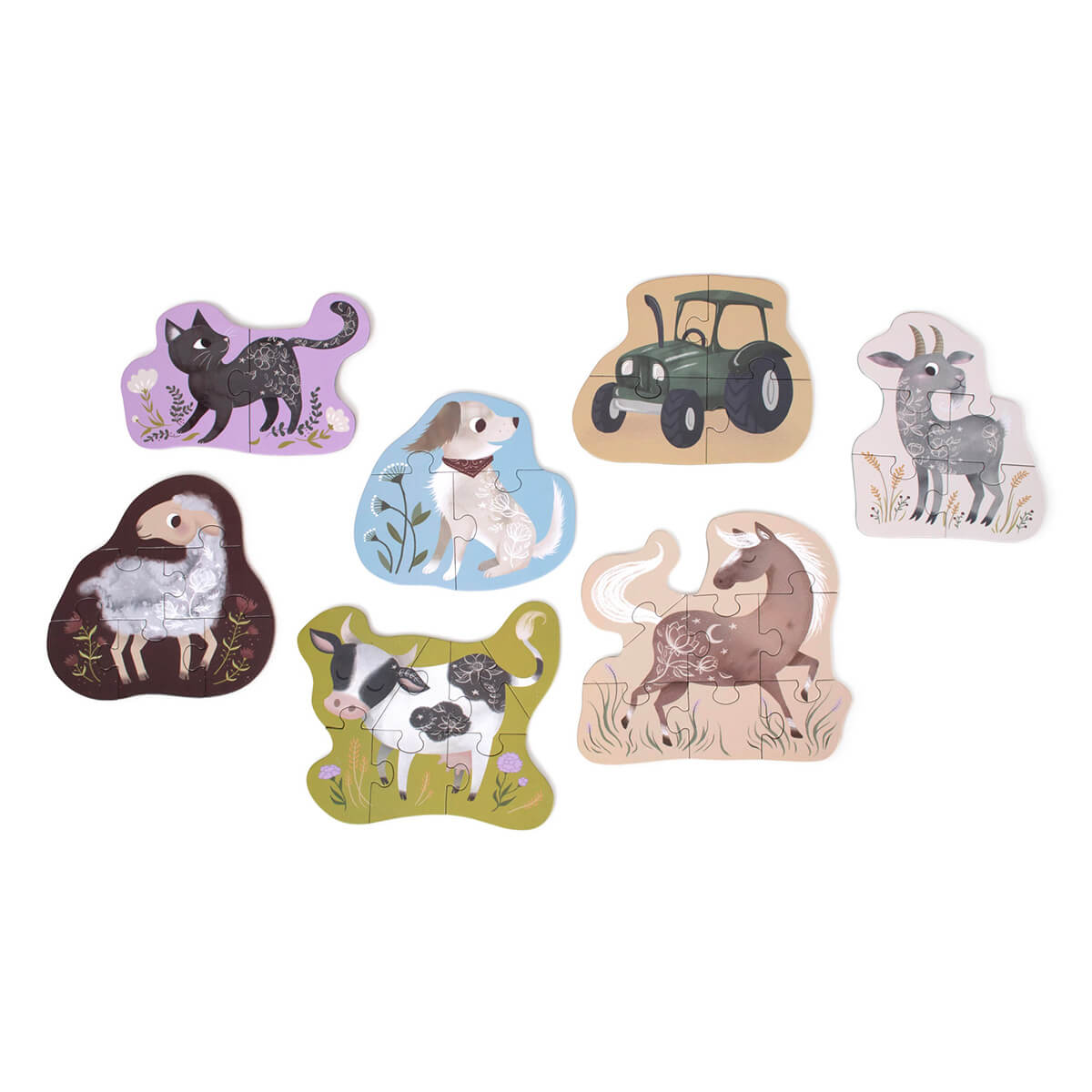 Set mit 7 Tierpuzzle Puzzle aus Pappe ab 3 Jahren von Filibabba kaufen - Spielzeug, Geschenke, Babykleidung & mehr