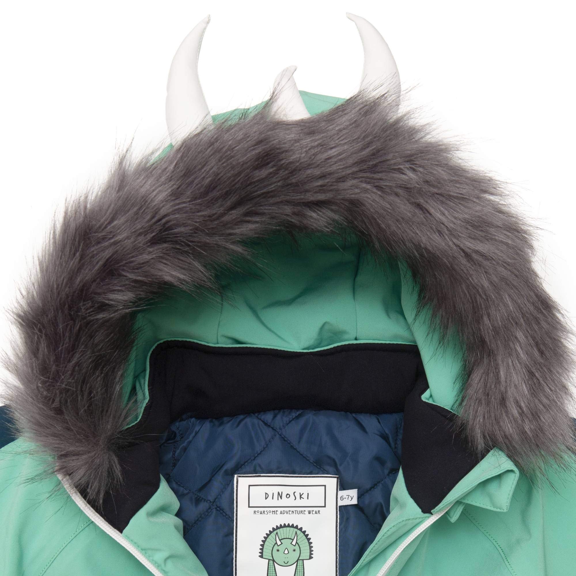 Spike the Dinosaur - Nachhaltiger Kinder Schneeanzug aus recycelten Flaschen von Dinoski kaufen - Kleidung, Alltagshelfer, Babykleidung & mehr