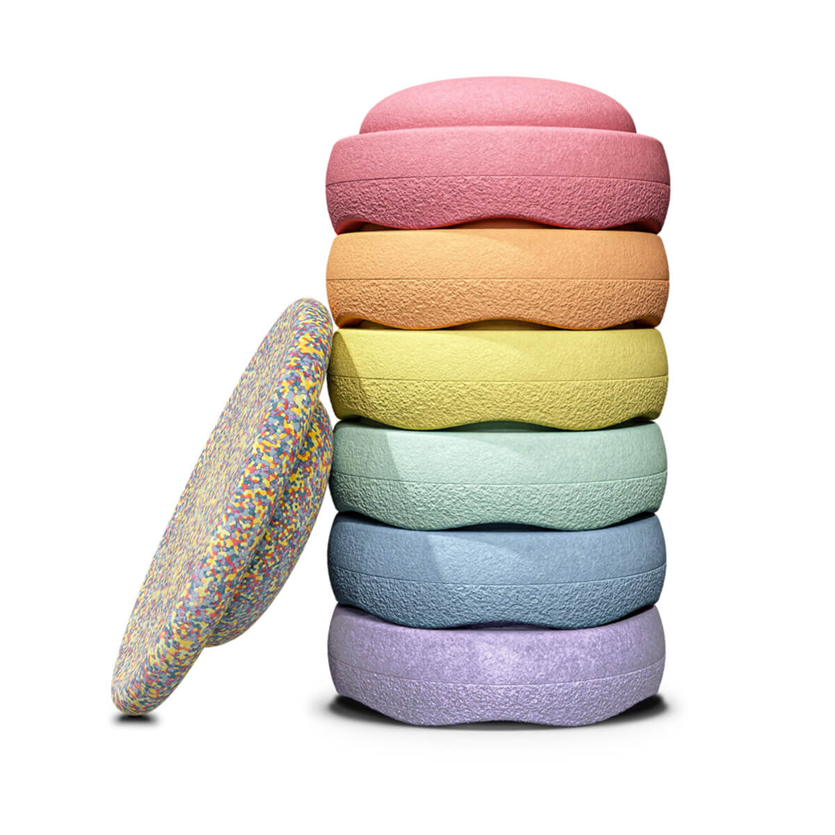 Stapelstein Original Rainbow Set - 6 Stapelsteinen + Balance Board von Stapelstein kaufen - Spielzeug, Geschenke, Babykleidung & mehr