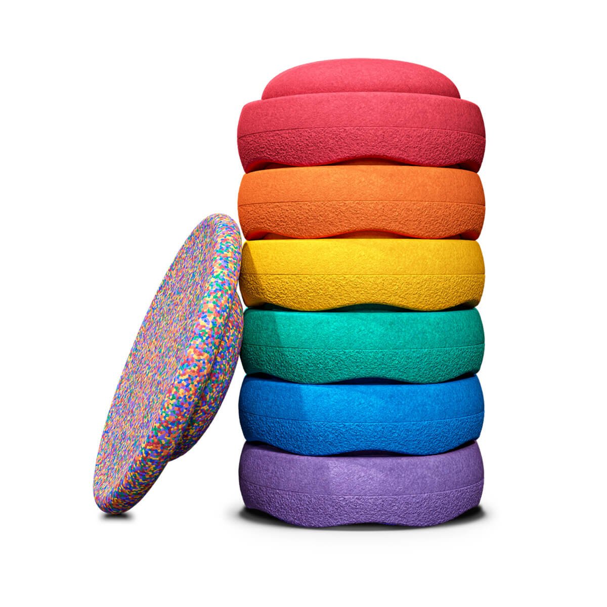 Stapelstein Original Rainbow Set - 6 Stapelsteinen + Balance Board von Stapelstein kaufen - Spielzeug, Geschenke, Babykleidung & mehr