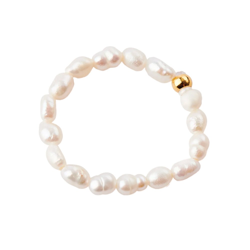 Süßwasserperlenring mit Vergoldeter Perle von by Vivi. kaufen - Kleidung, Geschenke, Mama, Alltagshelfer,, Babykleidung & mehr