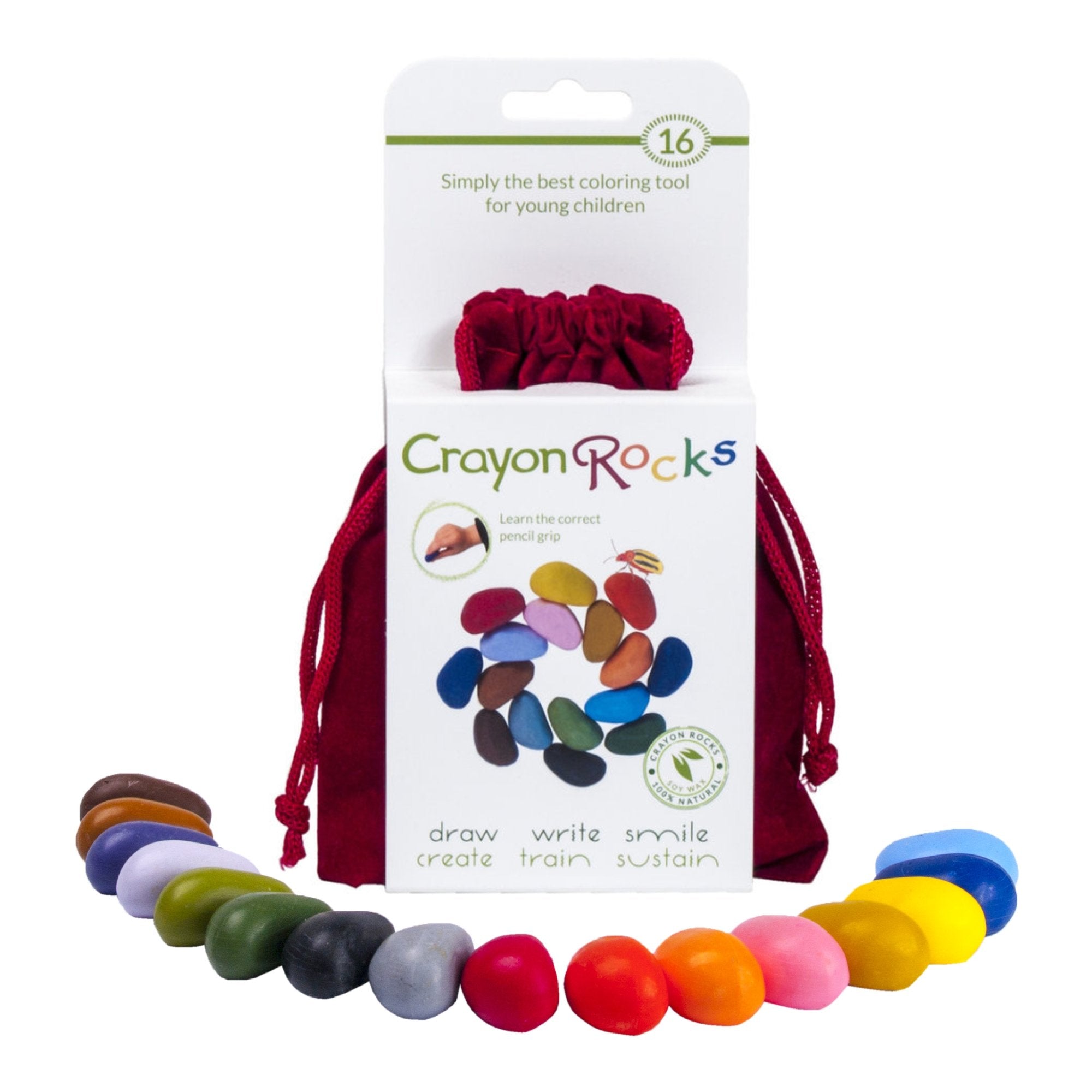Wachsmalkreide 16 Stück Crayon Rocks im Baumwollbeutel von Crayon Rocks kaufen - Alltagshelfer,, Babykleidung & mehr