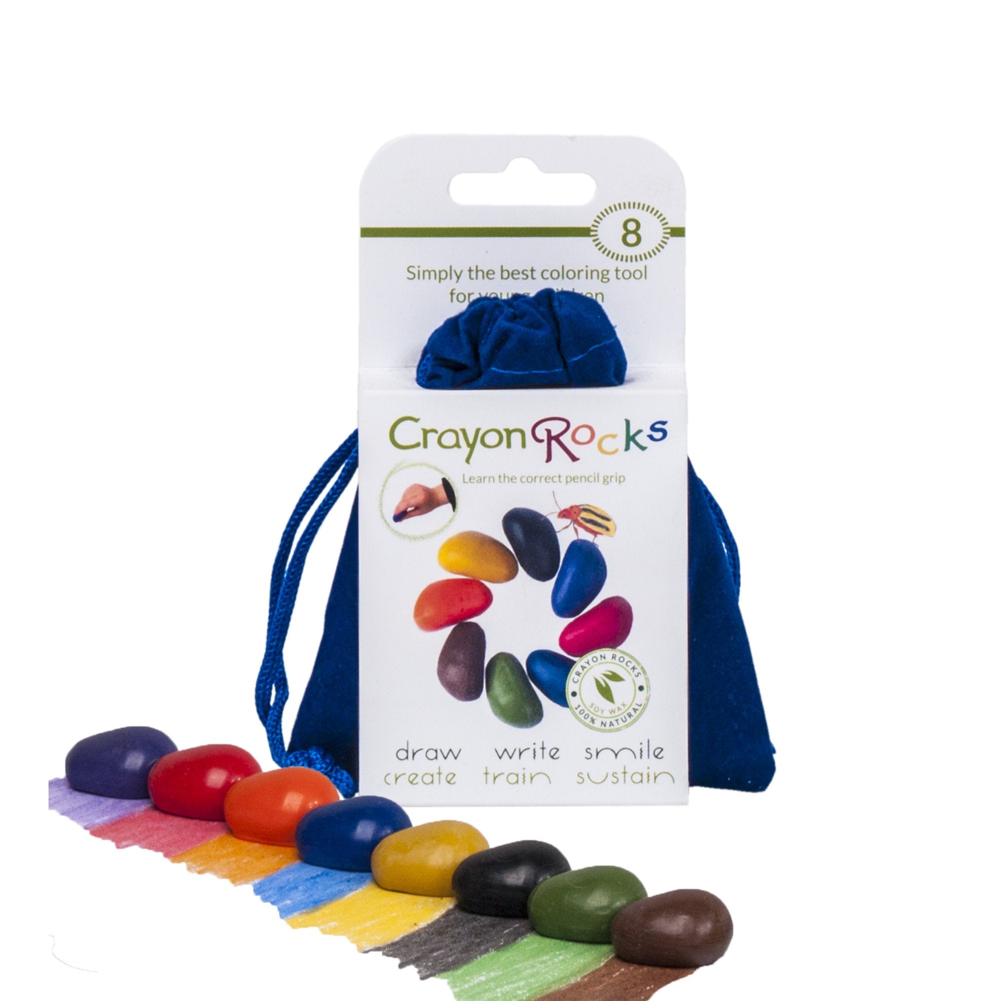 Wachsmalkreide 8 Stück Crayon Rocks im Baumwollbeutel von Crayon Rocks kaufen - Alltagshelfer,, Babykleidung & mehr
