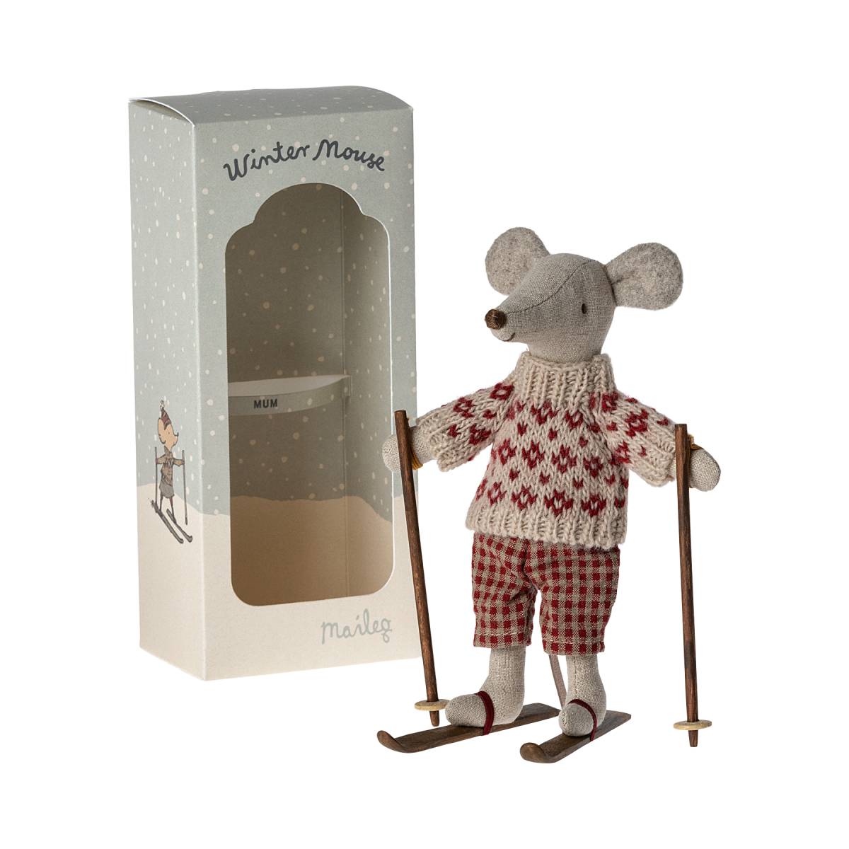 Wintermaus mit Ski - Elternmaus von Maileg kaufen - Spielzeug, Geschenke, Babykleidung & mehr
