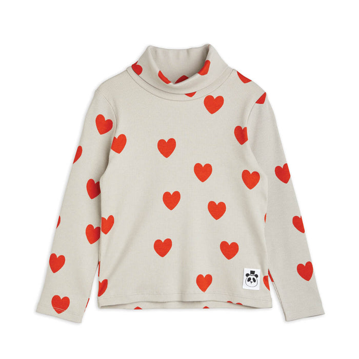 Hearts Langarm T-Shirt mit Rollkragen aus GOTS Bio Baumwolle