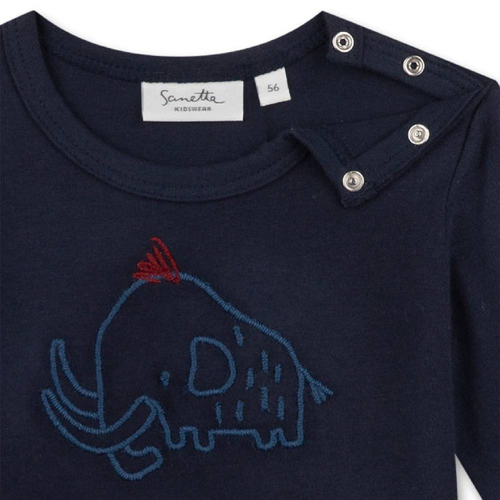Baby Langarmshirt mit Mammut Stickerei aus 100% GOTS Bio - Baumwolle von Sanetta kaufen - Kleidung, Babykleidung & mehr