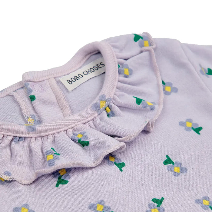 Baby Pansy Flower Ruffle Body - Langarmbody aus Bio - Baumwolle GOTS von Bobo Choses kaufen - Kleidung, Babykleidung & mehr