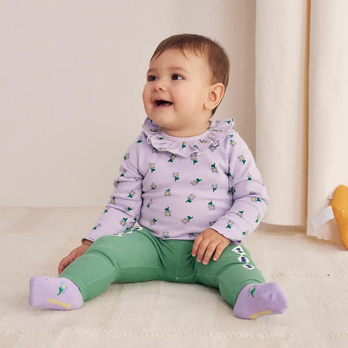 Baby Pansy Flower Ruffle Body - Langarmbody aus Bio - Baumwolle GOTS von Bobo Choses kaufen - Kleidung, Babykleidung & mehr