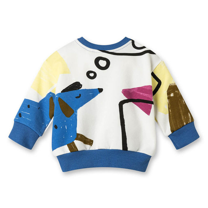 Baby Sweatshirt mit Hund All - Over - Print aus GOTS Bio - Baumwolle von Sanetta kaufen - Kleidung, Babykleidung & mehr