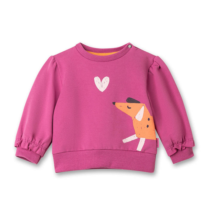 Baby Sweatshirt mit Hund & Herz Print aus GOTS Bio - Baumwolle von Sanetta kaufen - Kleidung, Babykleidung & mehr