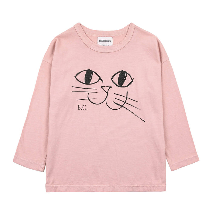 Smiling Cat Longsleeve T-Shirt aus 100% Bio Baumwolle