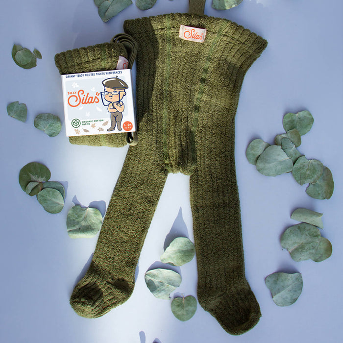 Granny Teddy Tights Strumpfhose mit Hosenträgern aus Bio Baumwolle