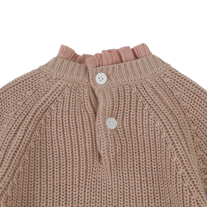 Irene Sweater - Strickpullover mit Blusenlayer aus Baumwolle