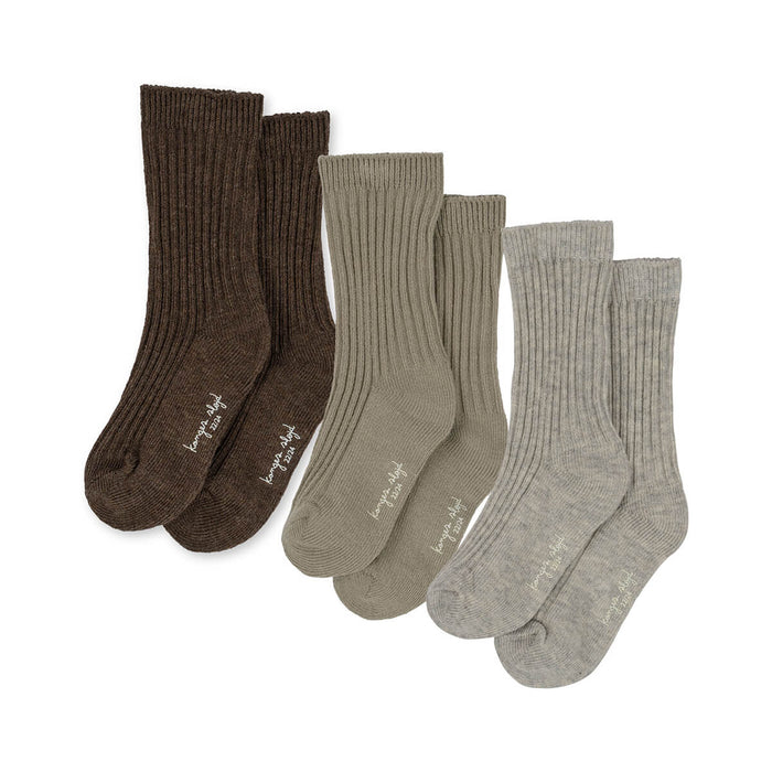 Rib Socks - Rippensocken 3er Pack aus Bio-Baumwolle