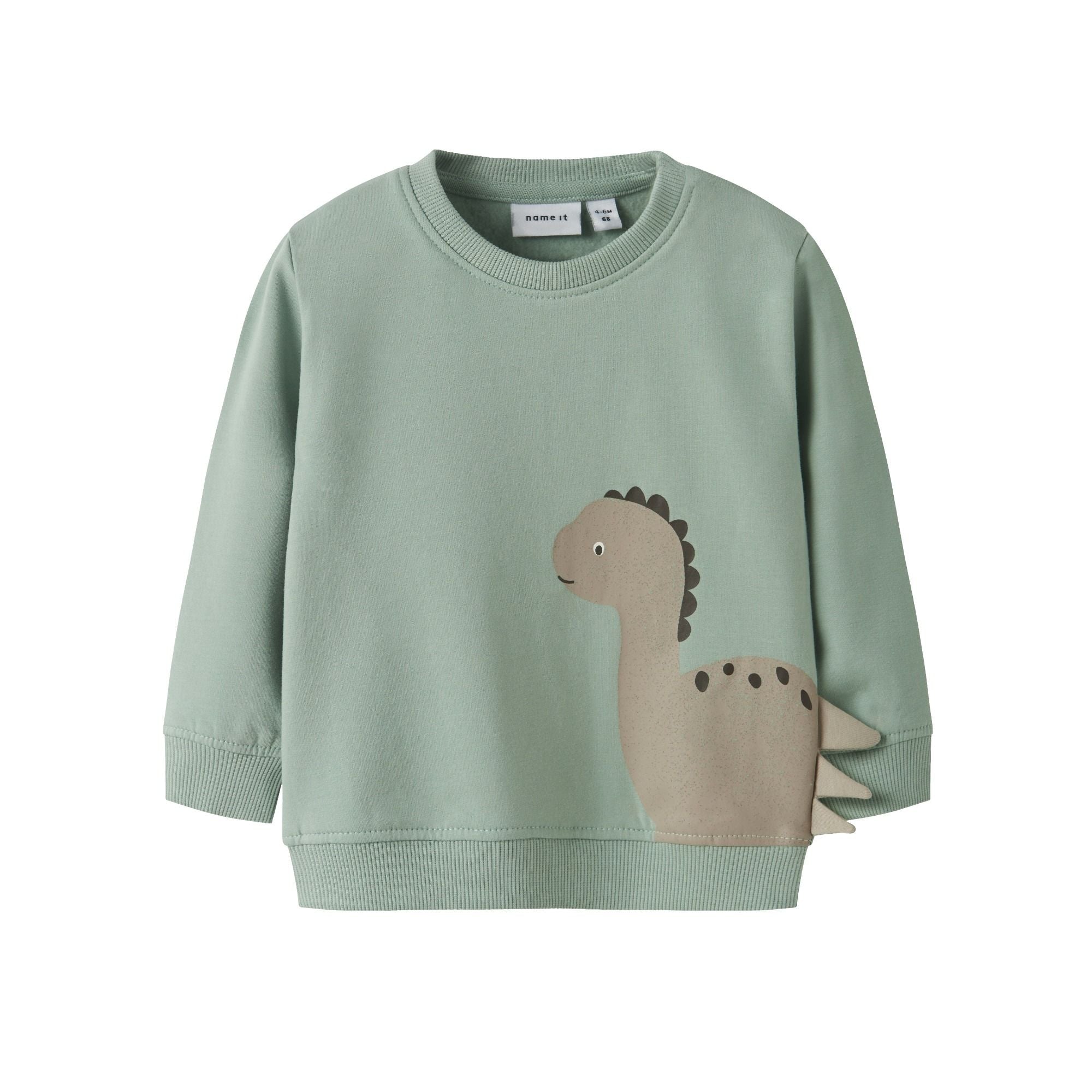 Baby Sweatshirt langarm mit Dino-Print aus Bio-Baumwolle