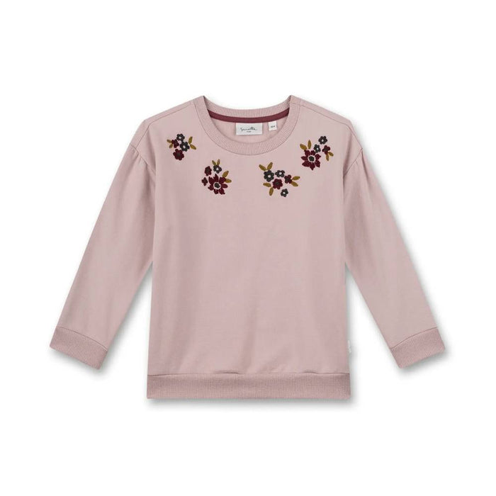 Sweatshirt mit Blumenstickerei aus GOTS Bio-Baumwolle