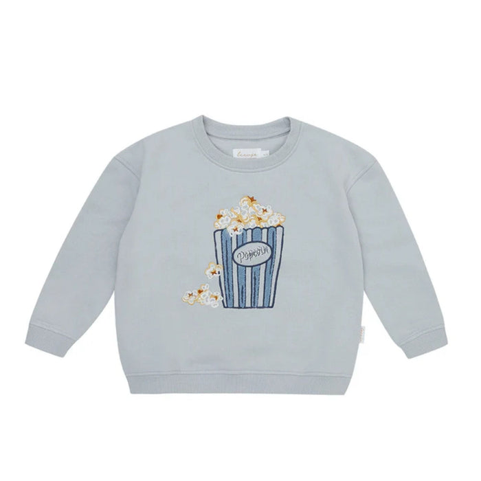 Oversized Sweatshirt Popcorn Light Blue aus 100% Bio - Baumwolle von leevje kaufen - Kleidung, Babykleidung & mehr