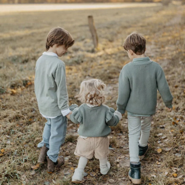 Paperbag Shorts coffee aus Cord mit Schleife aus Bio - Baumwolle von leevje kaufen - Kleidung, Babykleidung & mehr