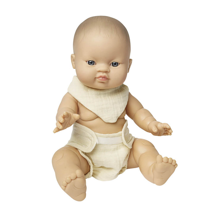 Puppen - Babyset mit Stoffwindel und Lätzchen Gr. 28 - 35 cm aus 100 % Bio - Baumwolle von Heless kaufen - Spielzeug, Geschenke, Babykleidung & mehr