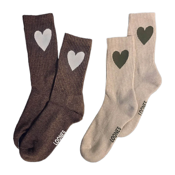 Socken 2er Set THE BIG HEART aus Bio - Baumwolle von Loones kaufen - Mama, Kleidung, Geschenke, Babykleidung & mehr