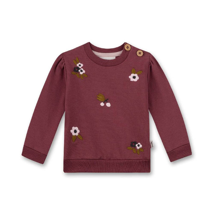 Baby Sweatshirt mit Blumenstickerei aus GOTS Bio-Baumwolle von Sanetta kaufen - Kleidung, Babykleidung & mehr