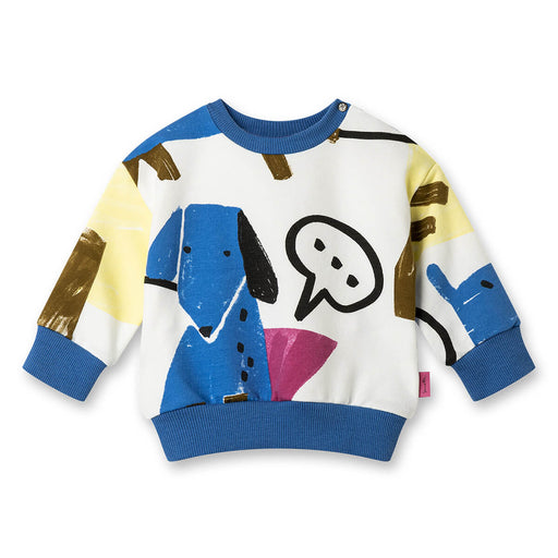 Baby Sweatshirt mit Hund All-Over-Print aus GOTS Bio-Baumwolle von Sanetta kaufen - Kleidung, Babykleidung & mehr