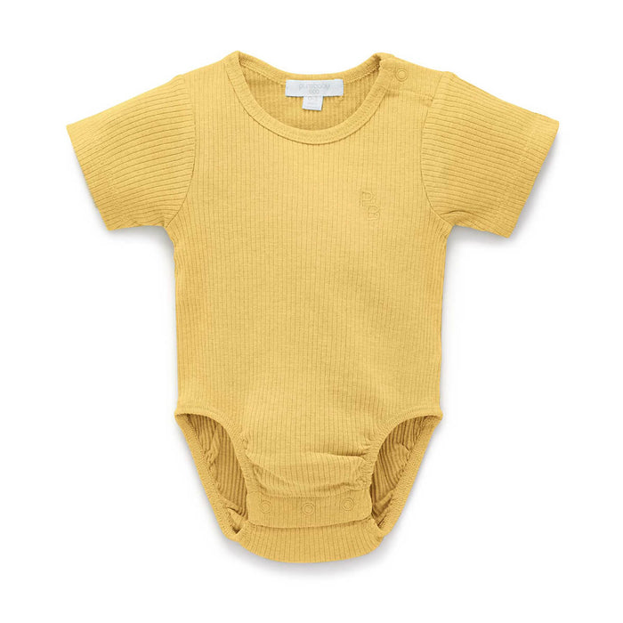 Gerippter Kurzarm Body GOTS Bio-Baumwolle von Purebaby Organic kaufen - , Babykleidung & mehr