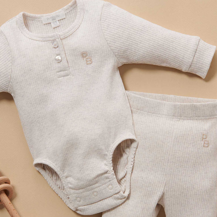 Gerippter Langarm Body GOTS Bio-Baumwolle von Purebaby Organic kaufen - , Babykleidung & mehr