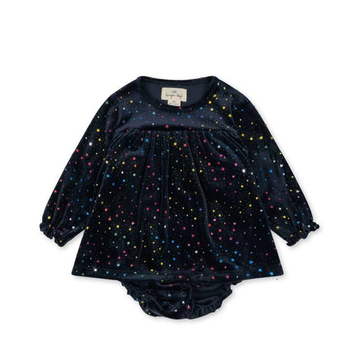 Jingle Glitter Romper Dress - Samtkleid mit Body und Glitzerprint aus recyceltem Polyester von Konges Slojd kaufen - Kleidung, Babykleidung & mehr