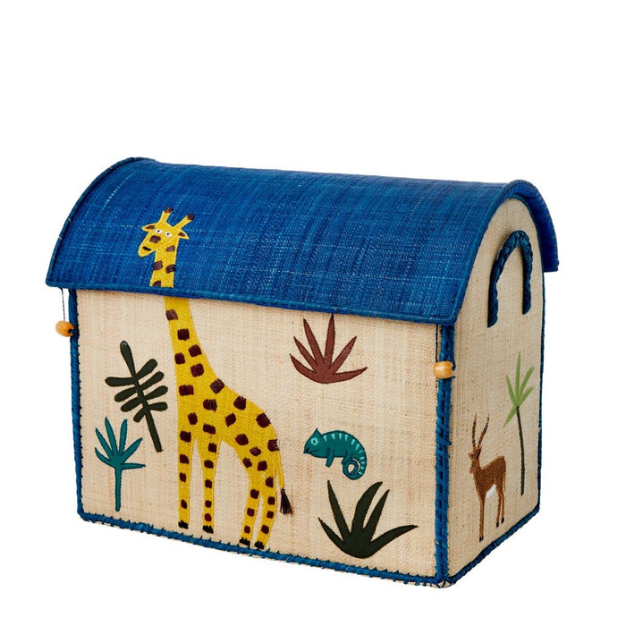 Large Rhino Raffia Toy Basket Jungle Animals Print - Aufbewahrungskorb von Rice kaufen - Spielzeug, Kinderzimmer, Babykleidung & mehr