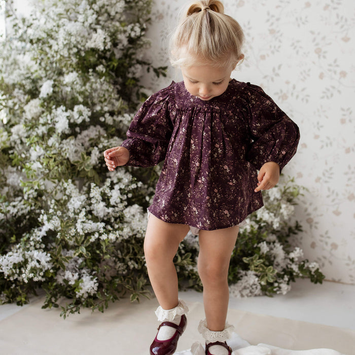 Lila Blouse aus 100% Bio-Baumwolle - Luna Floral Kollektion von Jamie Kay kaufen - Kleidung, Babykleidung & mehr