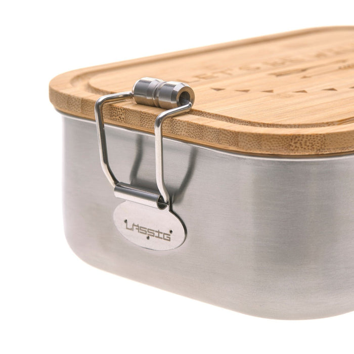 Lunchbox - Brotdose Edelstahl mit Bambus Deckel von Lässig kaufen - Alltagshelfer, Babykleidung & mehr