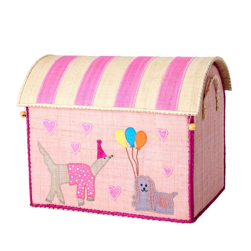 Medium Dog Raffia Toy Basket Party Animals Print - Aufbewahrungskorb von Rice kaufen - Spielzeug, Kinderzimmer, Babykleidung & mehr