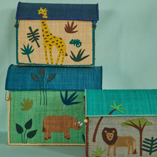 Medium Giraffe Raffia Toy Basket Jungle Animals Print - Aufbewahrungskorb von Rice kaufen - Spielzeug, Kinderzimmer, Babykleidung & mehr